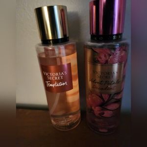 VICTORIA'S SECRET Fragrance Mists Temptation & Velvet Petals Decadent. Pre-owned